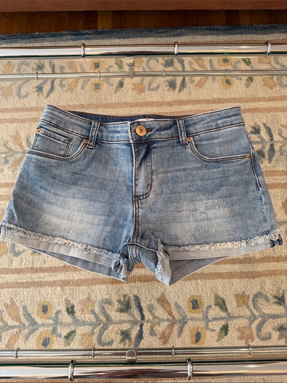 STS Blue Molly Mid rise cuffed/Frayed Hem Denim Shorts